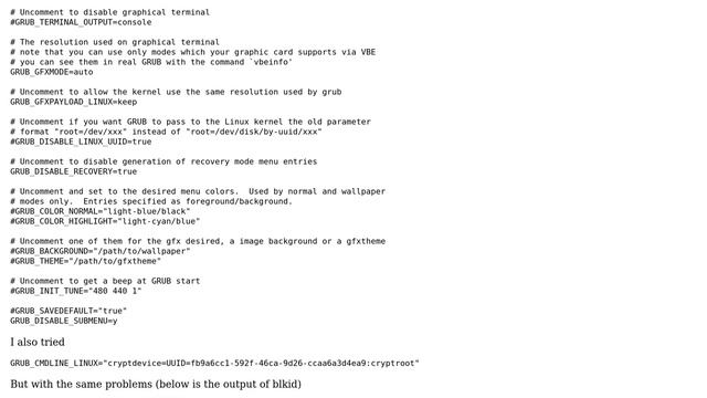 Grub cryptdevice with changing device names? смотреть онлайн