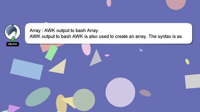 Array : AWK output to bash Array смотреть онлайн