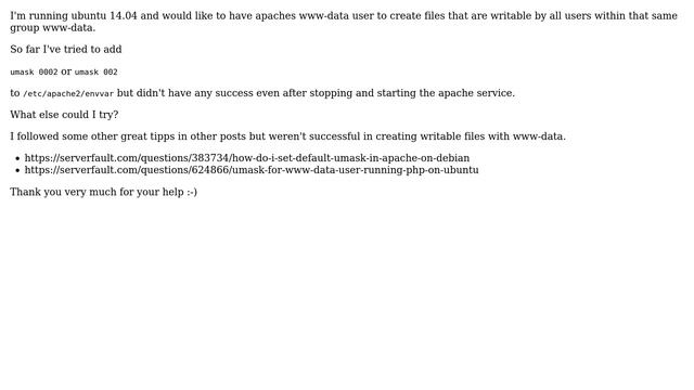 DevOps & SysAdmins: Set umask 0002 for apache user: www-data смотреть онлайн