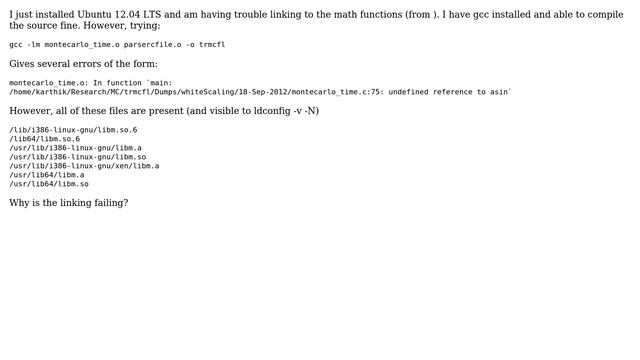 Ubuntu: ld cannot find math library (2 Solutions!!) смотреть онлайн