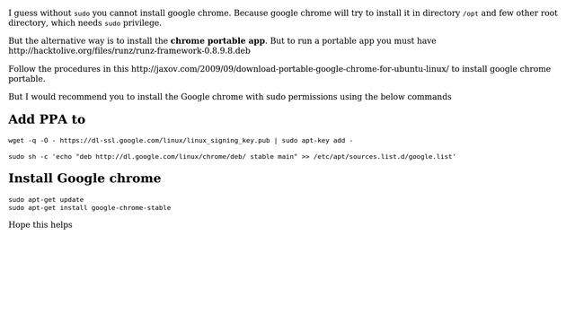 Ubuntu: Install Google Chrome Ubuntu 12.04 without sudo (3 Solutions!!) смотреть онлайн