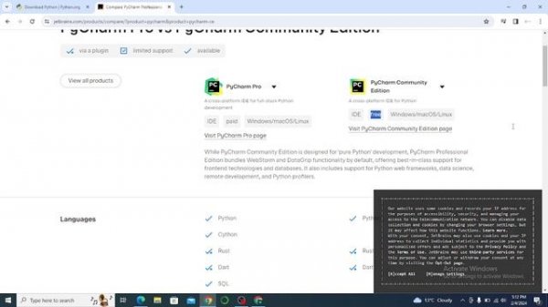 How to download and install PyCharm Community edition.