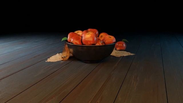 Apples in basket model rotating view смотреть онлайн