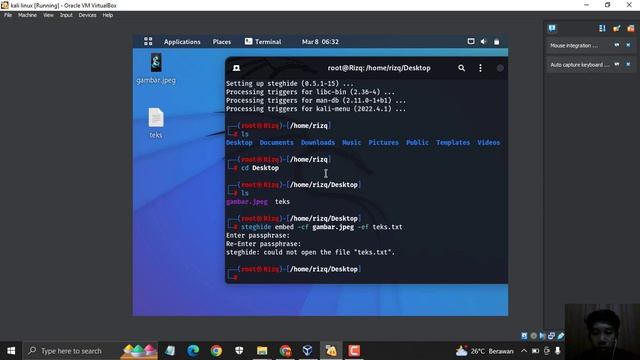 Praktek perintah Steghide dan Melihat informasi dari ip sebuah domain pada kali linux смотреть онлайн