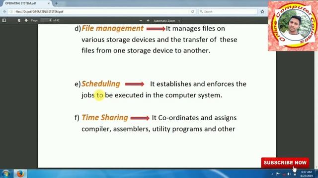 About of processor, Memory, Input/Output, File,scheduling,time sharing, security management etc смотреть онлайн