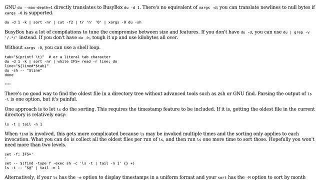 Unix & Linux: Find capacity details and oldest file in Busybox format смотреть онлайн
