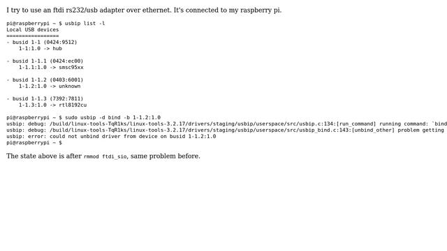 Unix & Linux: usbip: problem getting device attributes: No such file or directory смотреть онлайн