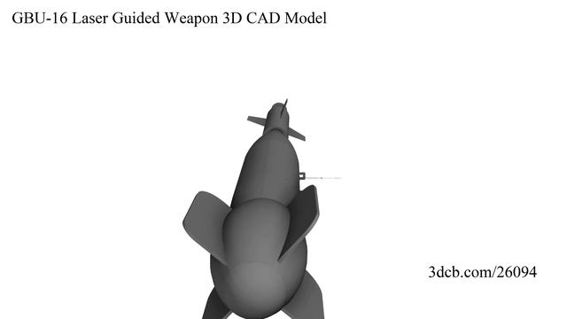 GBU-16 Laser Guided Weapon CAD 3D Model смотреть онлайн