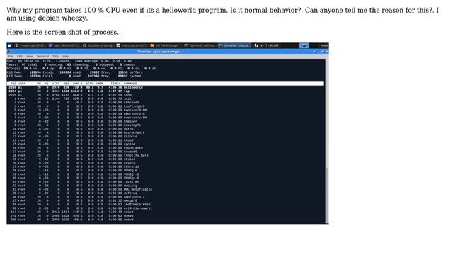 Raspberry Pi: RaspberryPi program takes 100% cpu смотреть онлайн