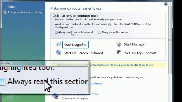 how to turn on a screen magnifier on the windows vista смотреть онлайн