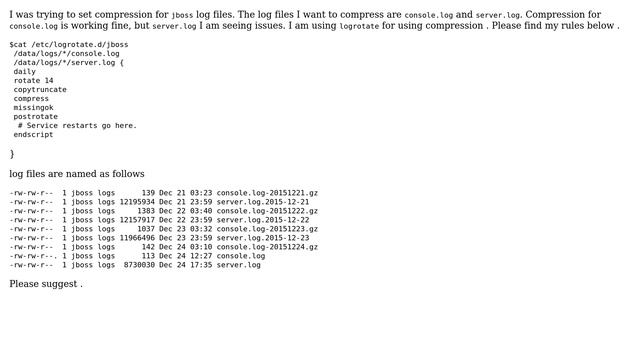 Unix & Linux: log compression using logrotate смотреть онлайн