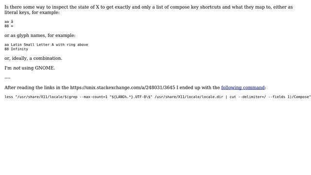 Unix & Linux: How to list all currently available compose key combinations? смотреть онлайн