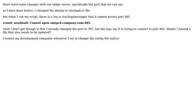 Unix & Linux: changes to /etc/mail.rc does not seem to take effect смотреть онлайн