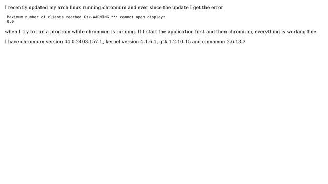 Unix & Linux: GTK Maximum number of clients reached смотреть онлайн