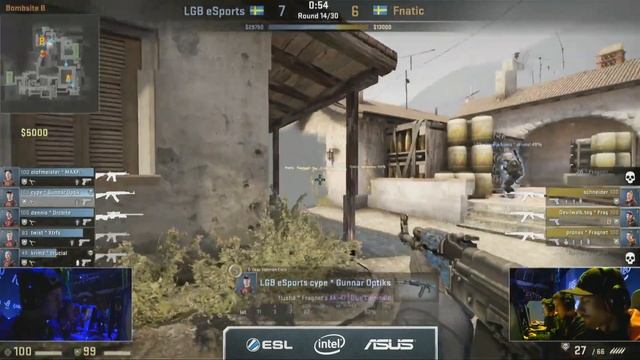 Fnatic vs LGB eSports - 1/3 Inferno. Мажор EMS One Katowice 2014. Playoff 1/4 Стадия. CS:GO смотреть онлайн