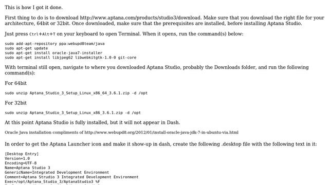 Ubuntu: How do I install Aptana Studio 3 in Ubuntu 14.04 LTS? смотреть онлайн