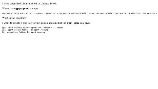 Can't start gpg-agent on Ubuntu 18.04 смотреть онлайн
