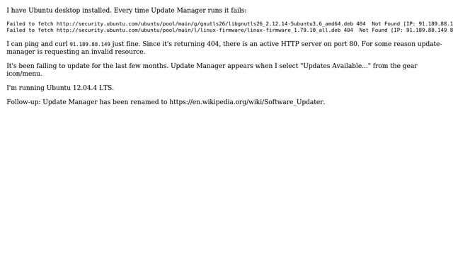 Ubuntu Update Manager fails смотреть онлайн