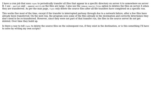 Unix & Linux: Getting rsync to delete source files that already exist on destination смотреть онлайн