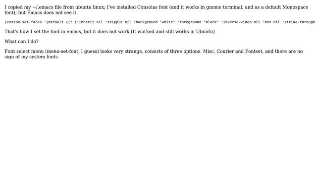 Unix & Linux: emacs does not see my fonts in gentoo (2 Solutions!!) смотреть онлайн