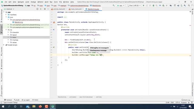 Membuat Option Menu dan Alert Dialog - Android Studio смотреть онлайн