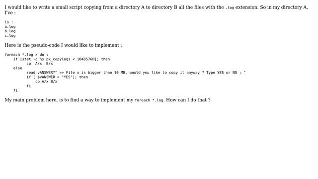 Unix & Linux: KSH : cp only based on file size смотреть онлайн