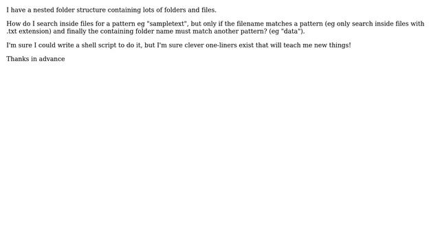 Recursively searching for specific text inside specific files but only in specific folders смотреть онлайн