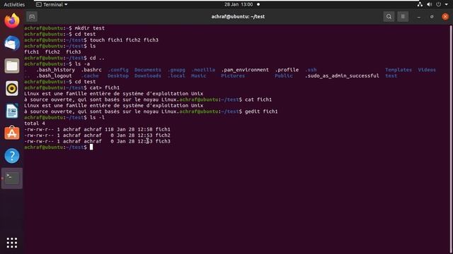 05 Linux - les commandes utilisées : man - gedit - lh - tree - cat......... смотреть онлайн