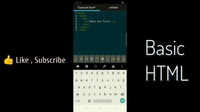 HTML in Android Phone | using Droid edit App /first video of coding смотреть онлайн