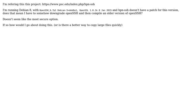 hpn-ssh on Debian 8 (Jessie) смотреть онлайн