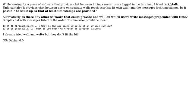 Changes to talk/ytalk or alternative chat in the Linux terminal (2 Solutions!!) смотреть онлайн
