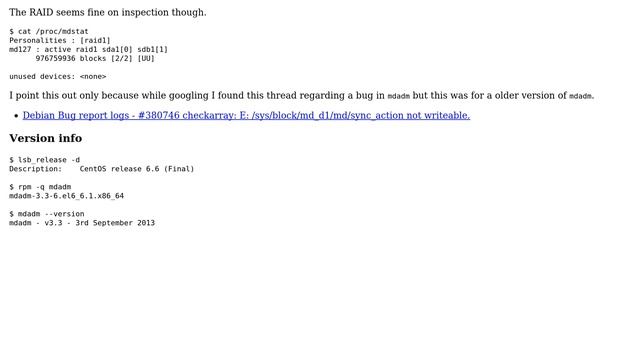 Unix & Linux: Unable to check a mdadm RAID1 array, says the file system's read only? смотреть онлайн
