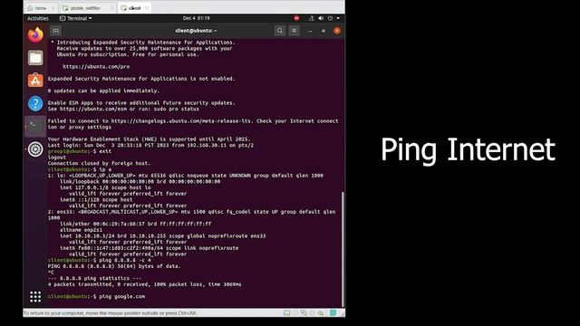 Demo iptables on Ubuntu смотреть онлайн