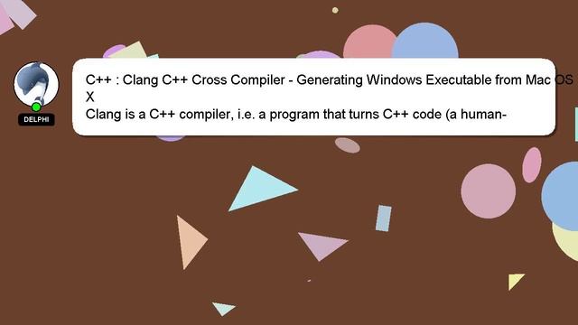 C++ : Clang C++ Cross Compiler - Generating Windows Executable from Mac OS X смотреть онлайн