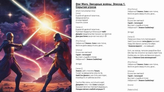 StarWars. Эпизод 1. Скрытая угроза (версия 2. Основная, стиль: панк-рок)