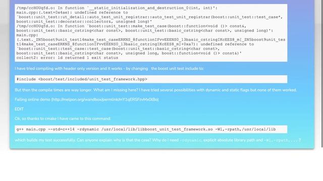 How to link boost unit_test library (boost_unit_test_framework)? смотреть онлайн