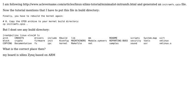 Unix & Linux: Correct location of initramfs.cpio file when compiling kernel смотреть онлайн