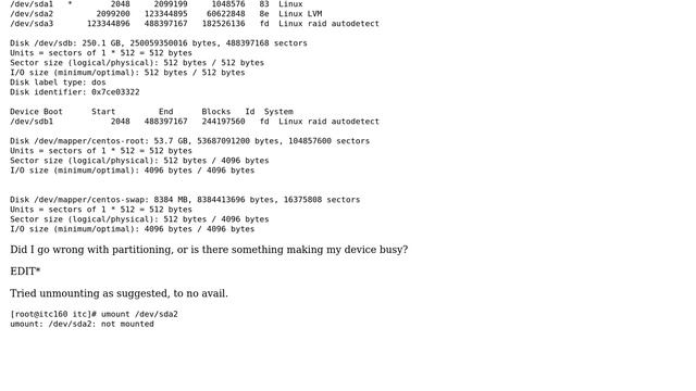 Q: Setting up RAID1 on CentOS, running into an error смотреть онлайн