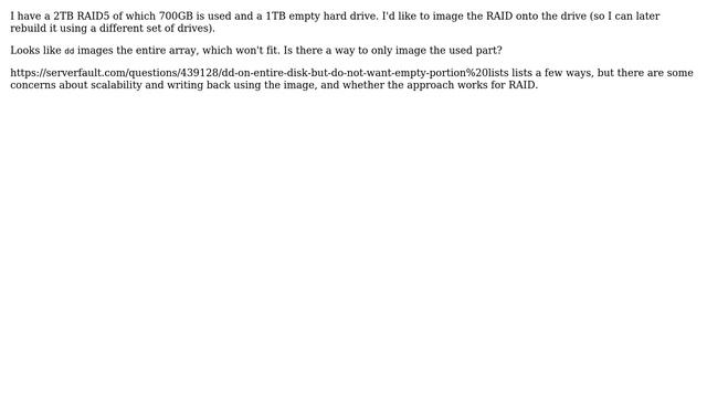 Unix & Linux: Image used part of RAID5 onto smaller drive смотреть онлайн