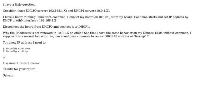 Connman - Renew DHCP lease смотреть онлайн