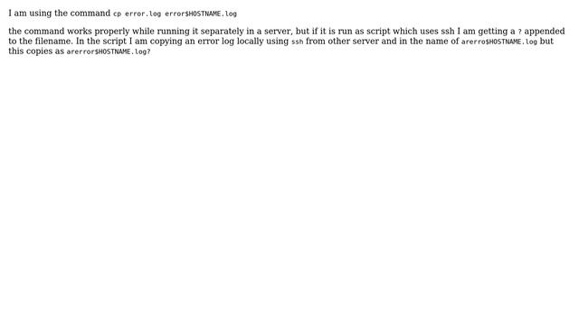 Unix & Linux: ? appended to filename while copying from a ssh смотреть онлайн