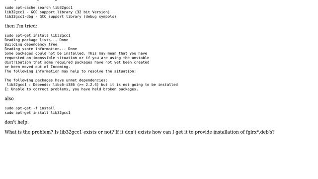 Is lib32gcc1 exists in my system? смотреть онлайн