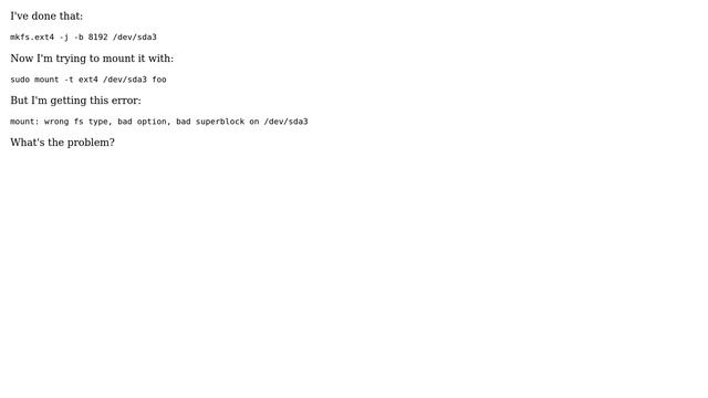 linux change ext4 block size to 8192 now can't mount it смотреть онлайн