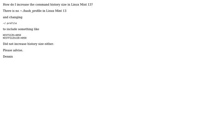 How to extend bash history in Linux Mint 13? смотреть онлайн