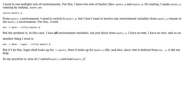 Unix & Linux: Remove all environment variable and load rcfile смотреть онлайн