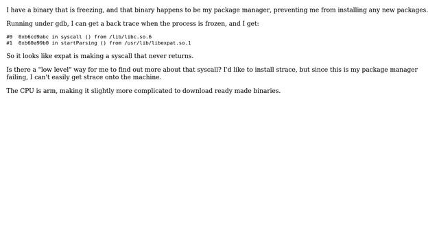 Unix & Linux: Is there a "low level" way of determining what syscalls a process are calling? смотреть онлайн