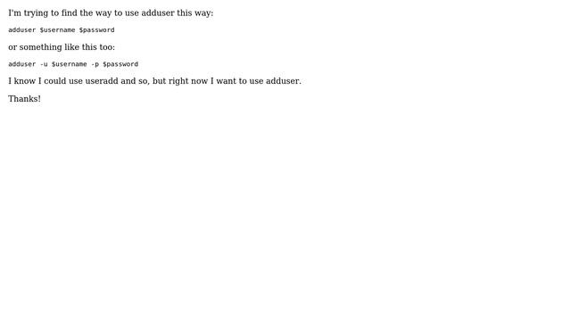 How to use adduser command with a bash script? смотреть онлайн