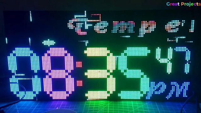 P3 Matrix 64x64 x2 Esp32 DHT11 RTC DS1307 UTFT Fonts With SmartMatrix and FastLED (HUB75) #1 смотреть онлайн