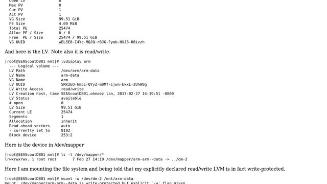 Unix & Linux: LVM Will Not Mount RW смотреть онлайн