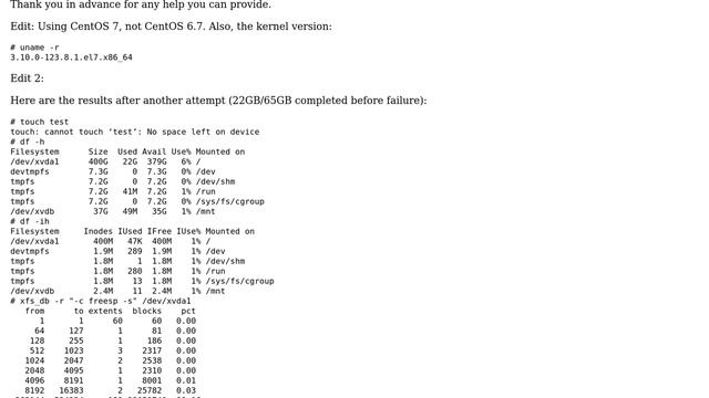 DevOps & SysAdmins: rsync (and scp) failing with no space left on XFS device смотреть онлайн